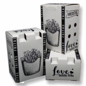 CAIXINHAS - C/ IMPRESSÃO PACOTE COM 100 UNID. - BATATA AUTOMÁTICA (250gm) FARDO COM 5 PACOTES